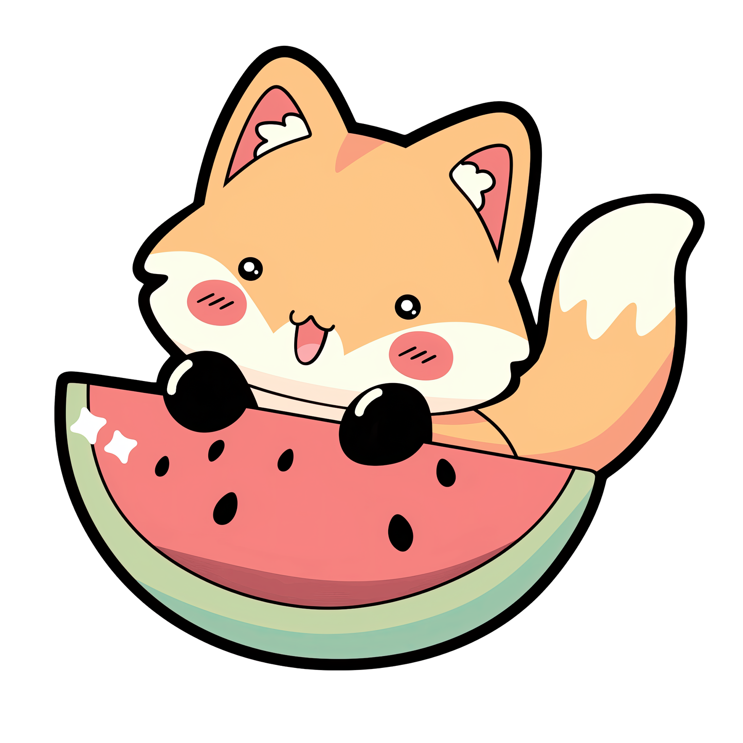 Kawaii Watermelon Fox