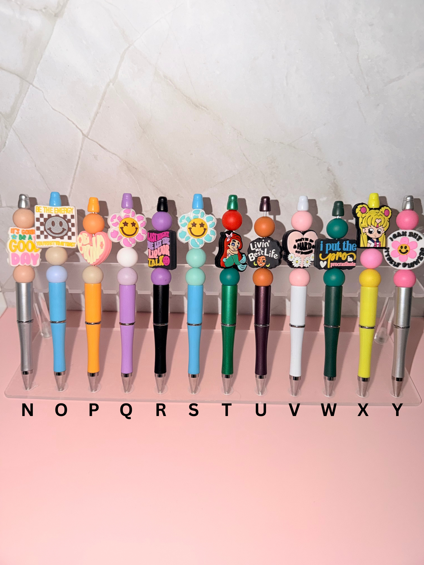 Charmed Beaded Pens (A-Y)