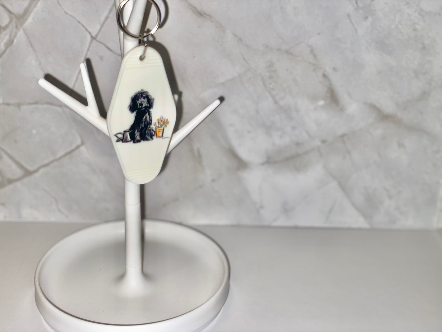 Black Poodle Keychain