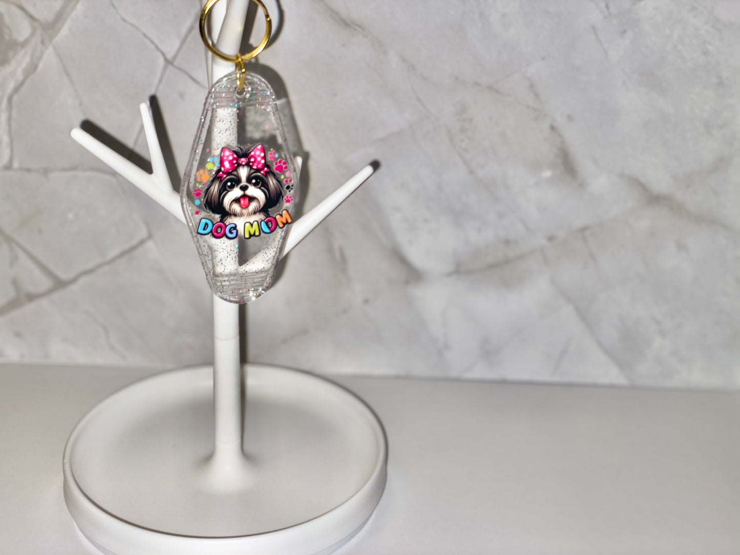 Dog Mom Shih Tzu Keychain