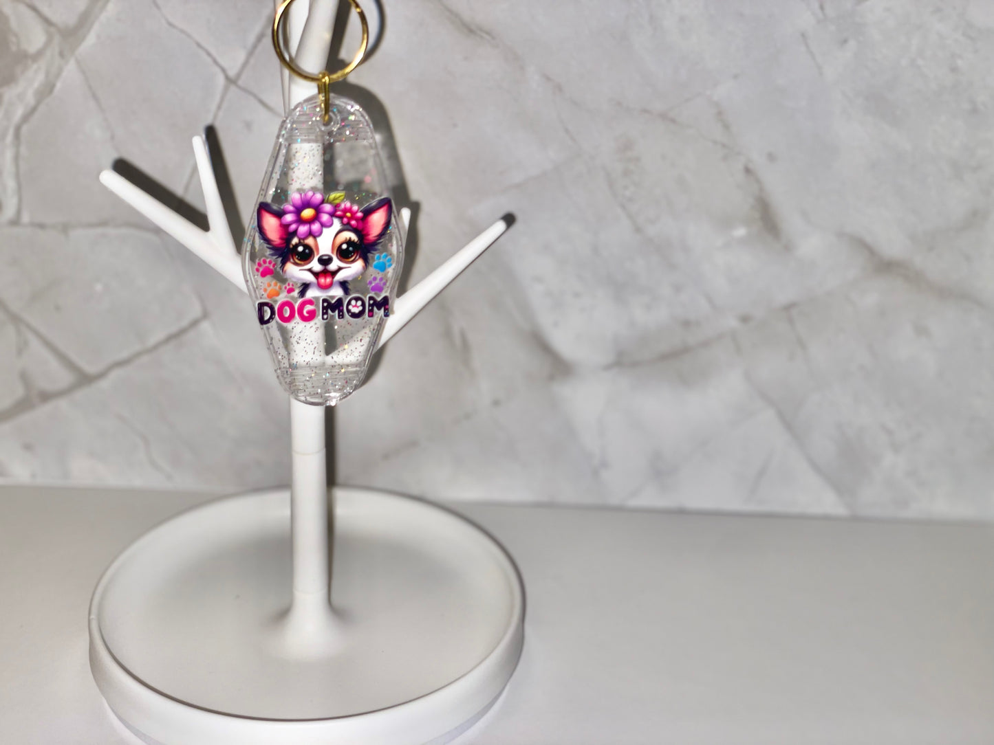 Dog Mom Chihuahua Keychain