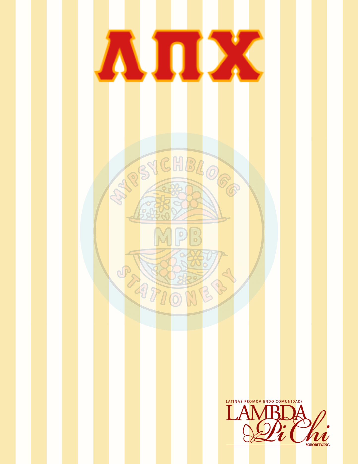 Lambda Pi Chi Yellow Stripes Notepad