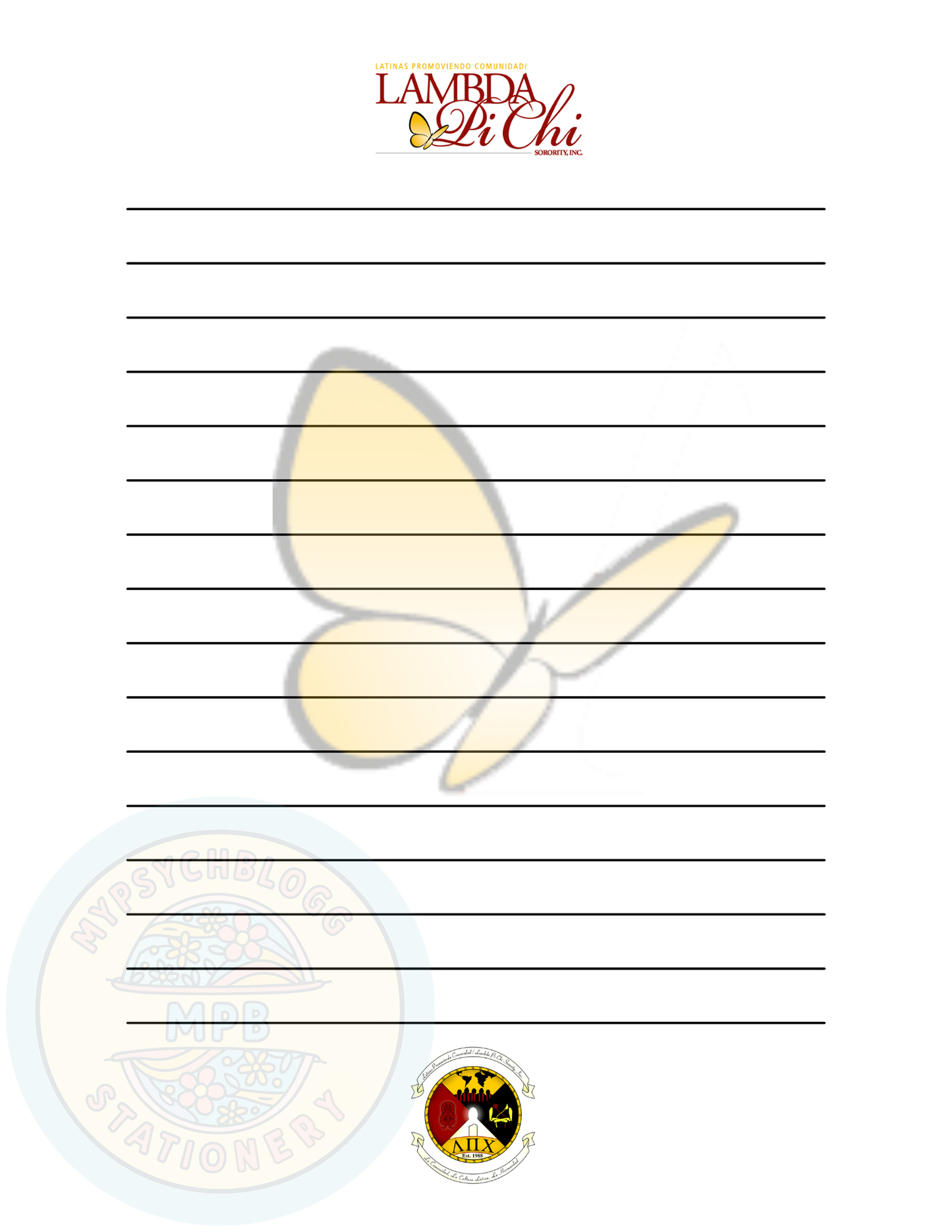 Lambda Pi Chi Black & White Notepad