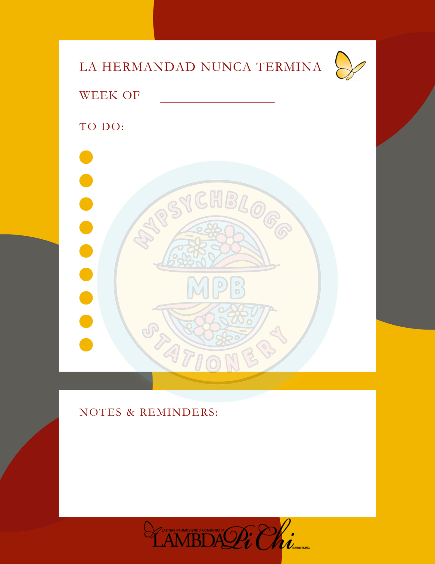 Lambda Pi Chi To-Do List Notepad