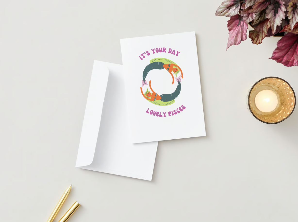 Pisces Birthday Card