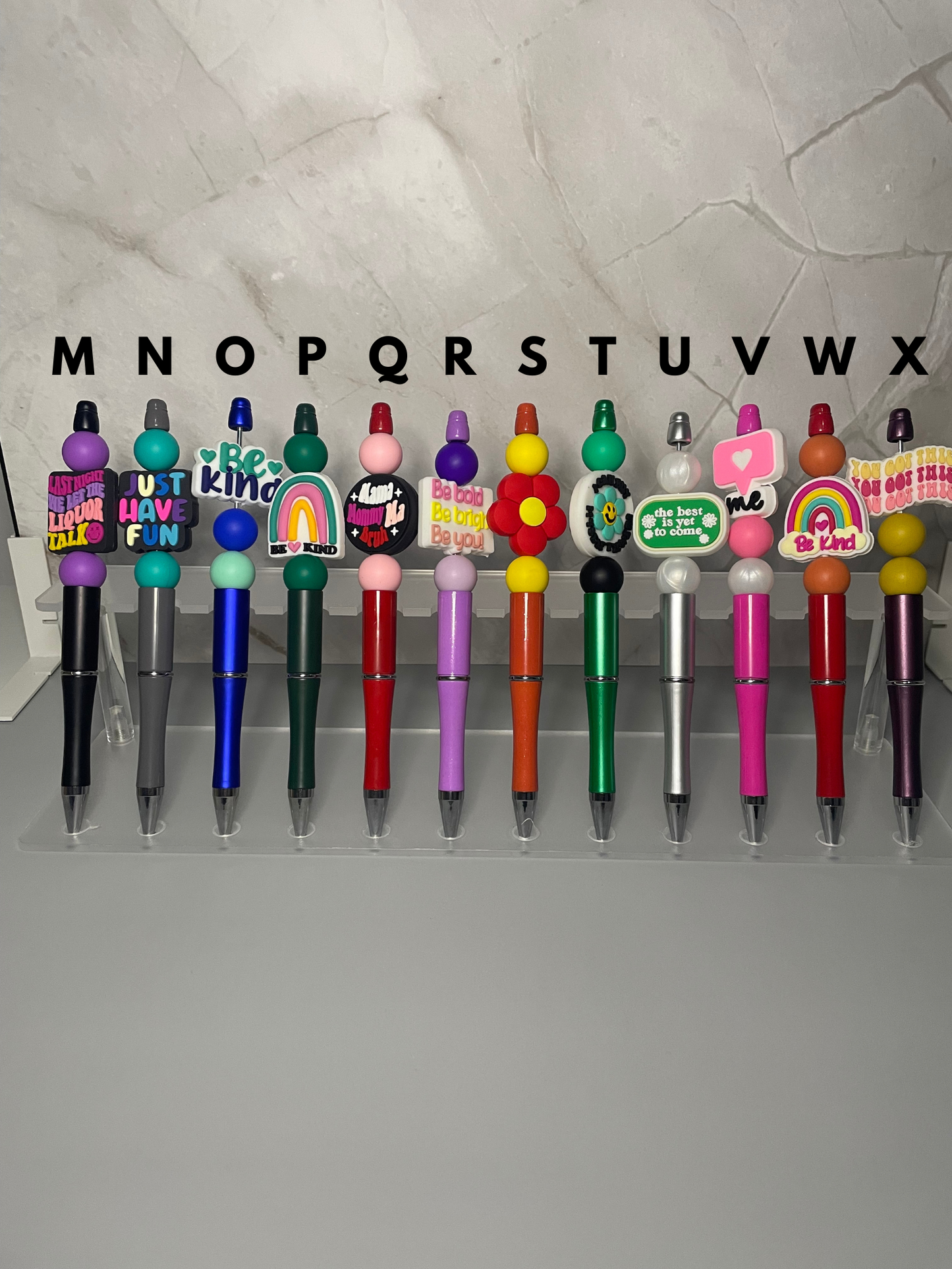 Charmed Beaded Pens (A-X)