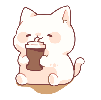 Cat Sipping Coffee