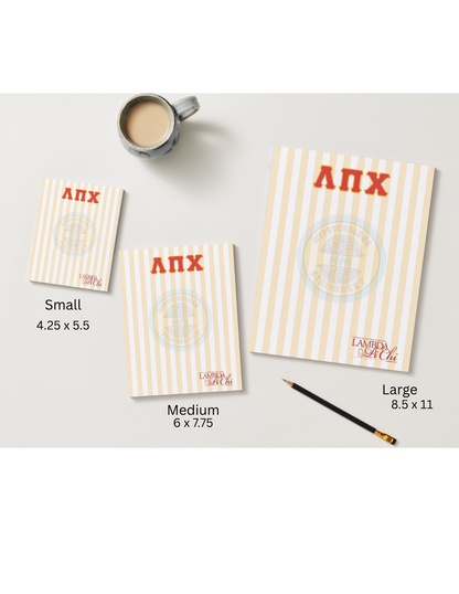 Lambda Pi Chi Yellow Stripes Notepad